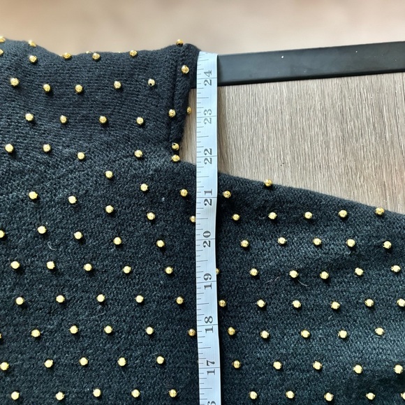 Womens Vintage 80s Gold Beaded Sweater - holiday Glam | Size Medium - Picture 6 of 7